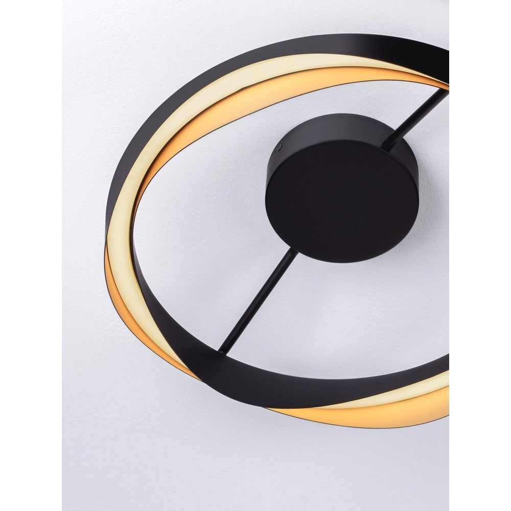 Ceiling lamp Radon Ø 45cm black with gold Lyora 5212017452528