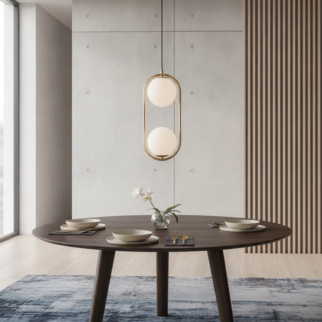Design pendant lamp Obitar Double oval gold