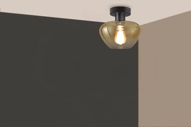 Ceiling lamp Genua black with gold glass Ø 24cm Masterlight 8718121357201