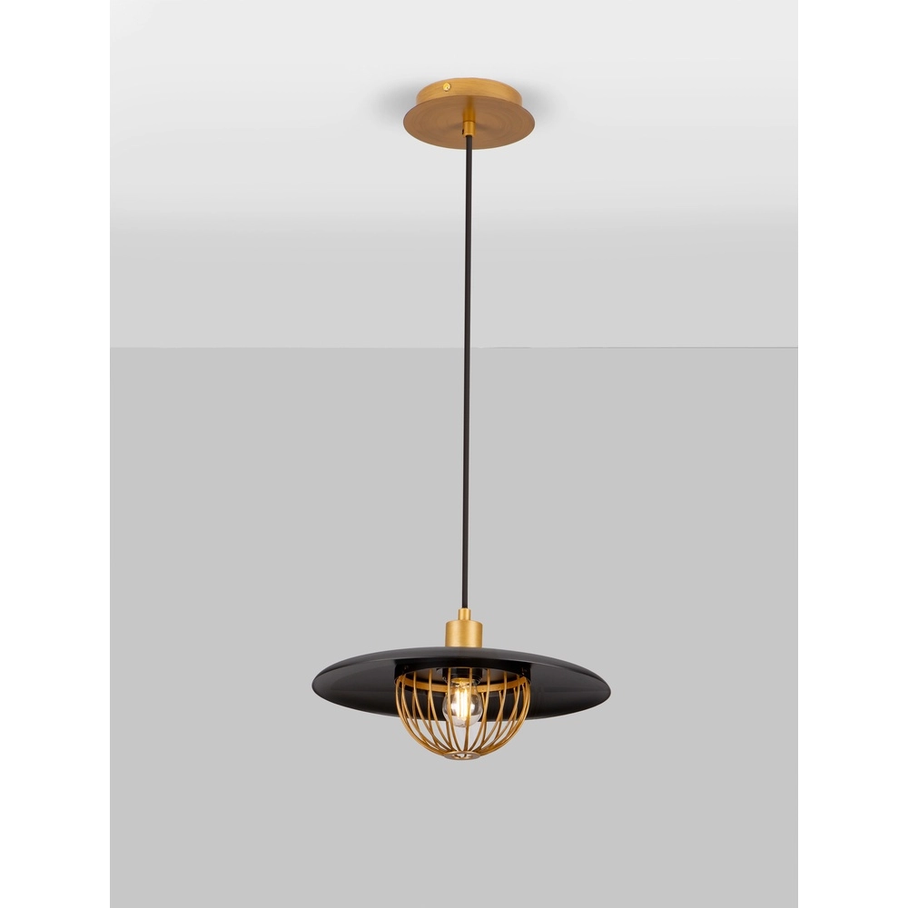 Pendant lamp Fox black with gold