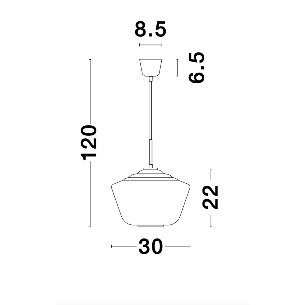 Pendant lamp Veiro chrome glass Ø 30 x 22cm Lyora 5212017421302
