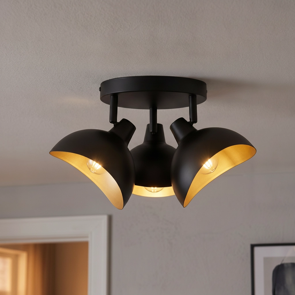 Ceiling lamp Geti S black with gold inside