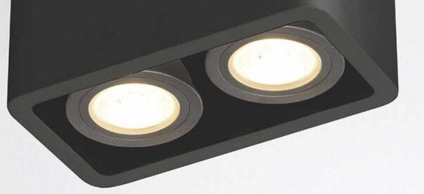 Double surface-mounted spot Bronx black Artdelight 8719831731725