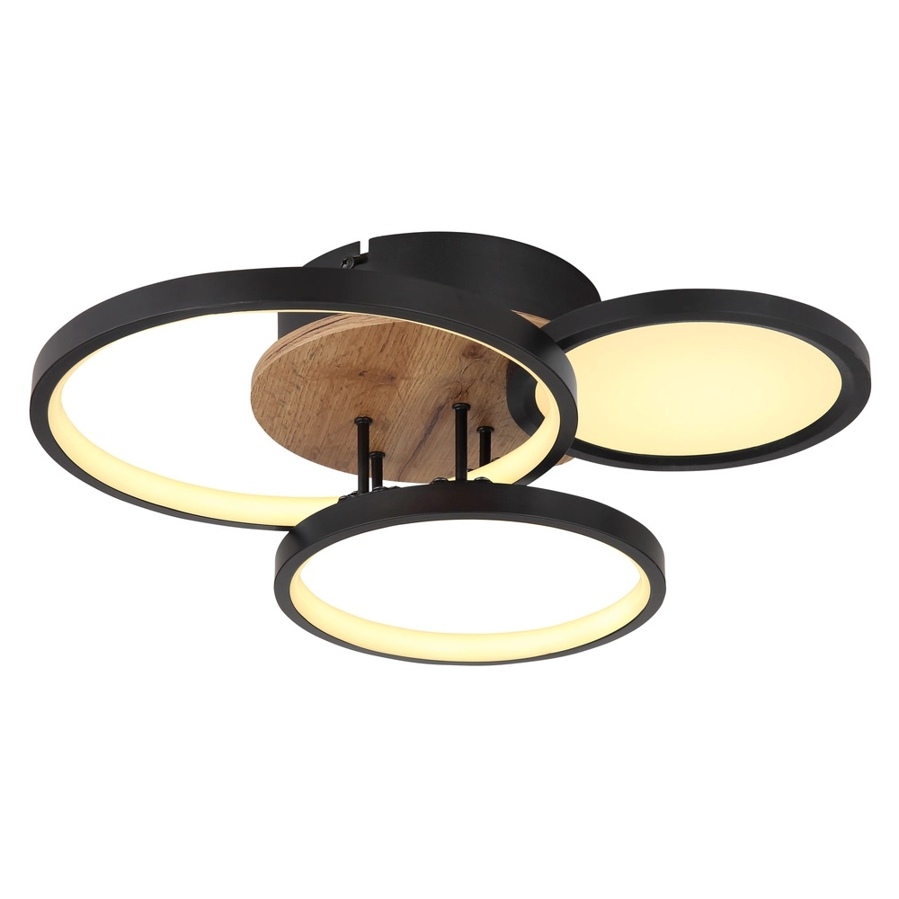 Black ceiling lamp Sid Design with wood