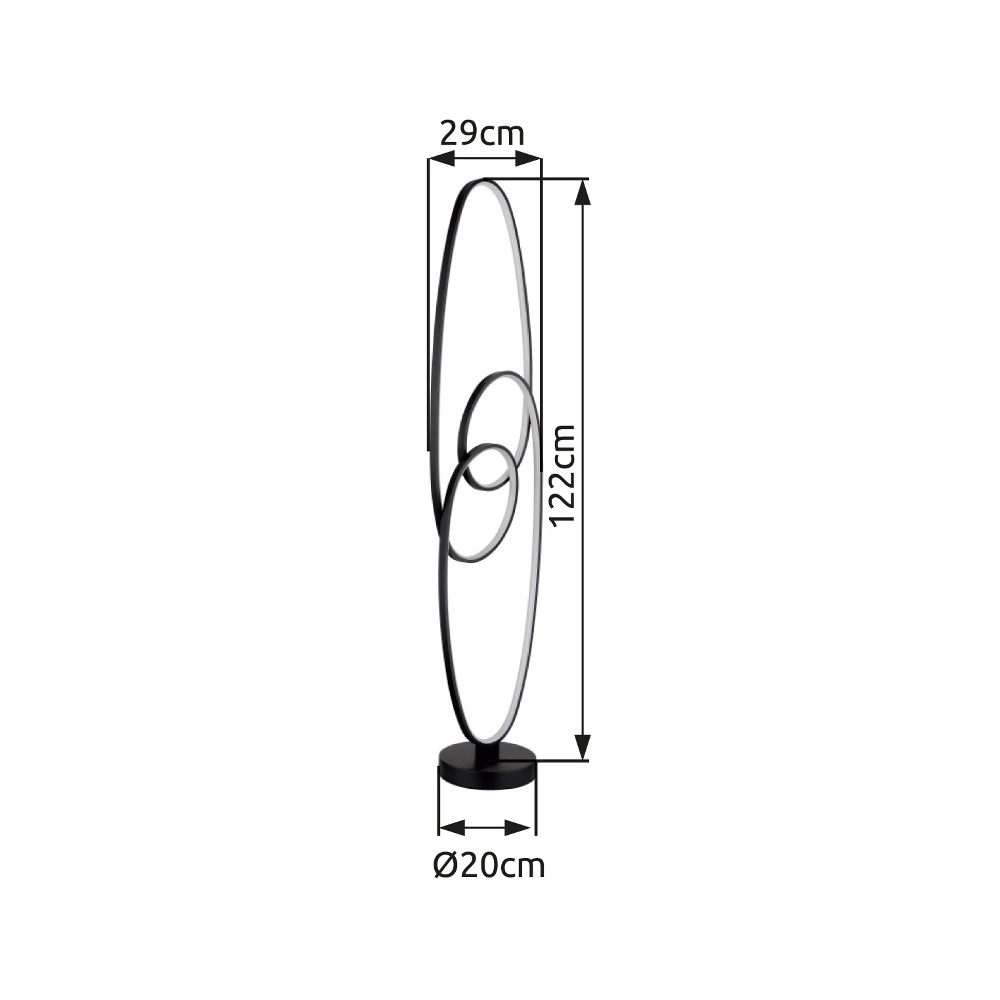 Design floor lamp Spira Black Globo 9007371453252