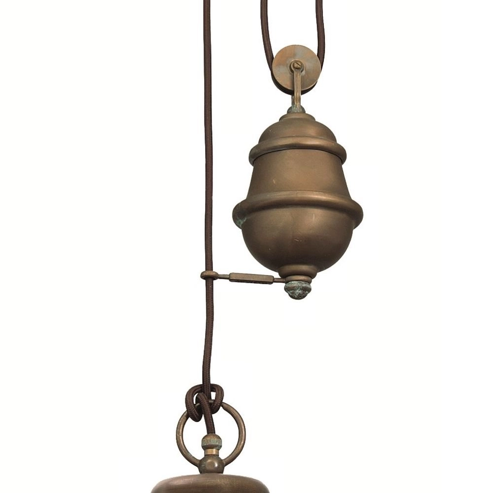 Porch hanging lamp Veranda 3 32cm copper brown Franssen 8021035005732