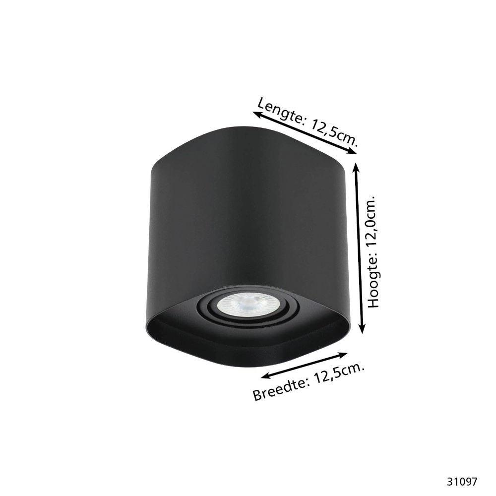 Black surface-mounted spotlight Arenzano ankle Eglo 9002759310974