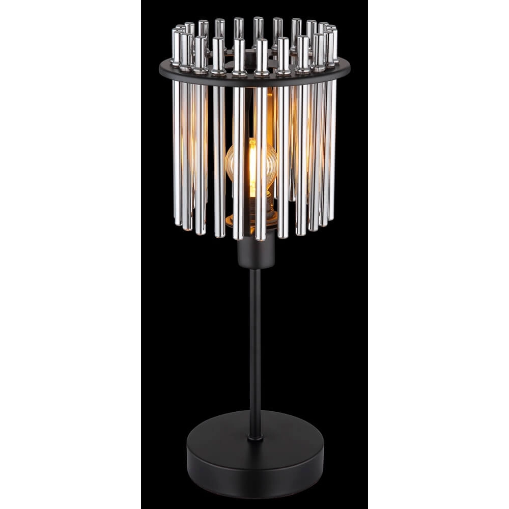 Black table lamp Gorley with smoke glass Ø 15cm Globo 9007371454181