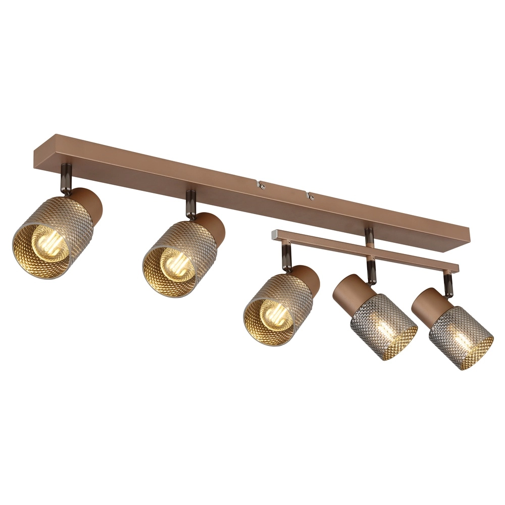 Ceiling lamp Satella 5-light coffee brown