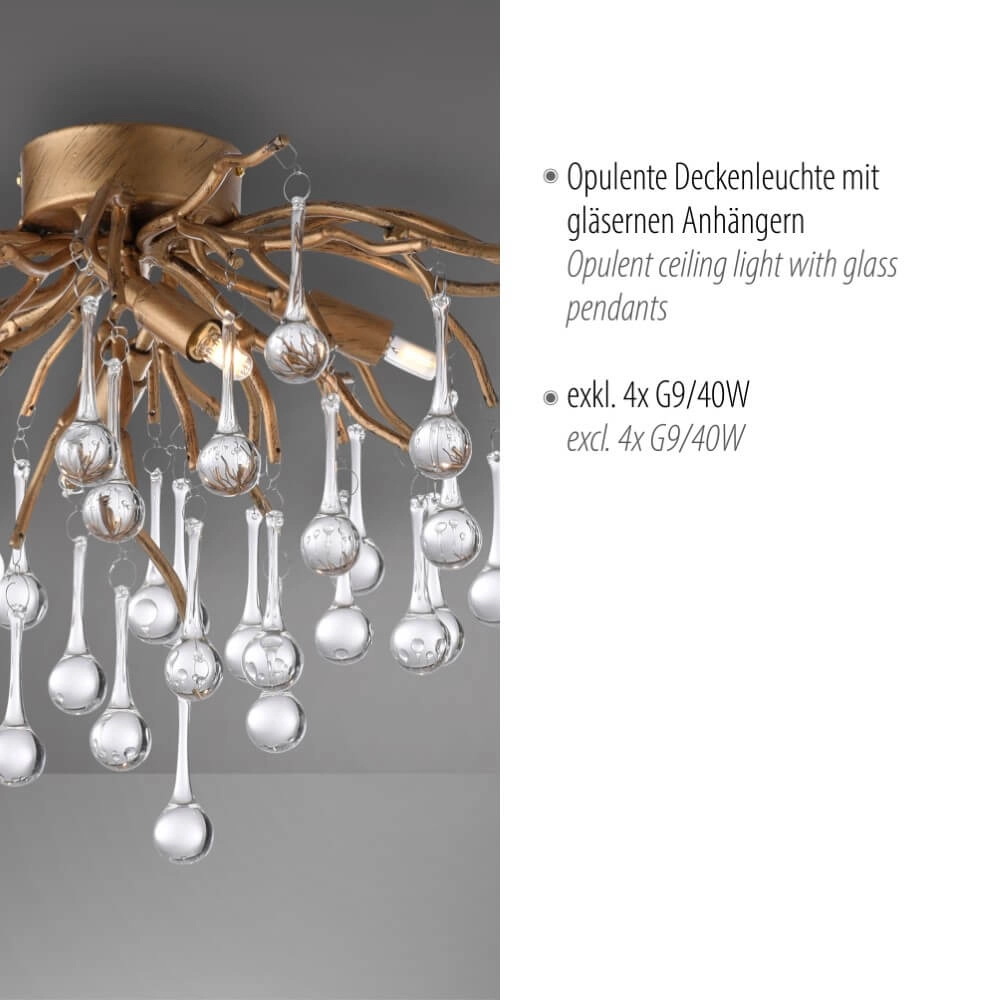 Chandelier Icicle brass 60cm Paul Neuhaus 4012248352069