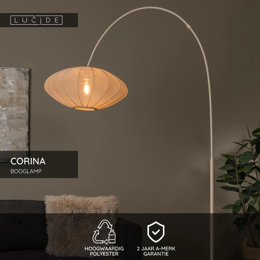 Arc lamp Corina sand brown Lucide 5411212032072