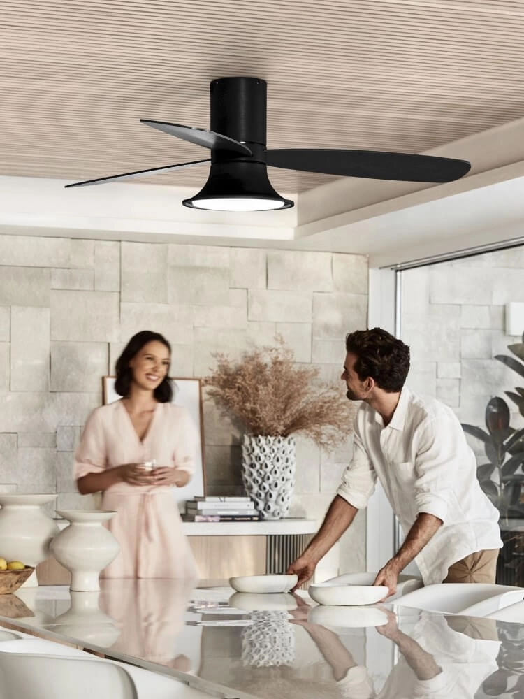 Black fan with lamp Flusso Ø 132cm Beacon 9333509151784