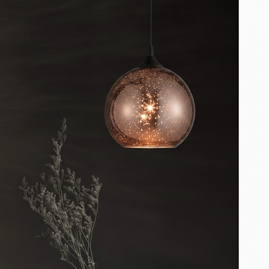 Pendant lamp Blaze Single copper glass