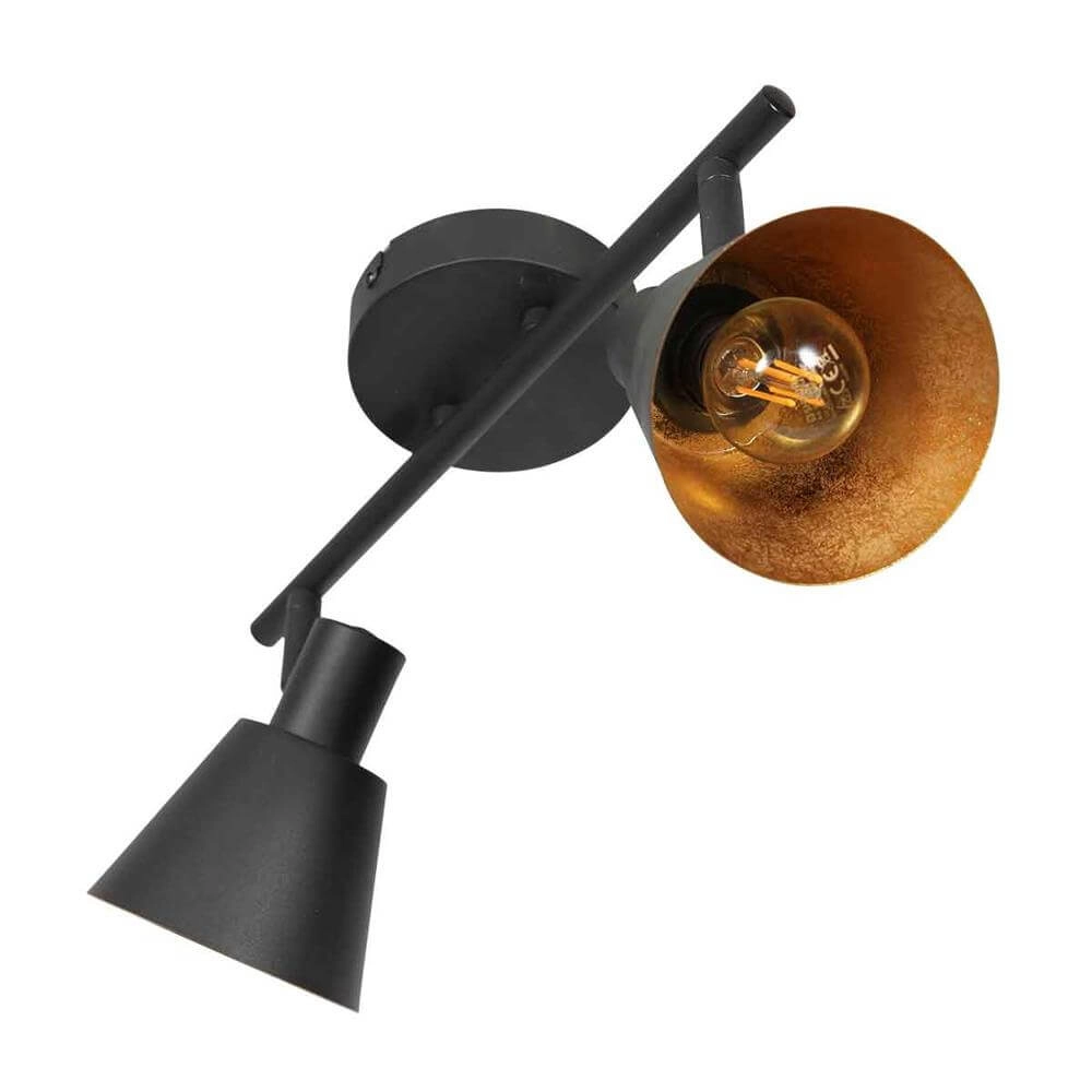 Ceiling lamp Oeroe black with gold 2-lights Steinhauer 8712746176339