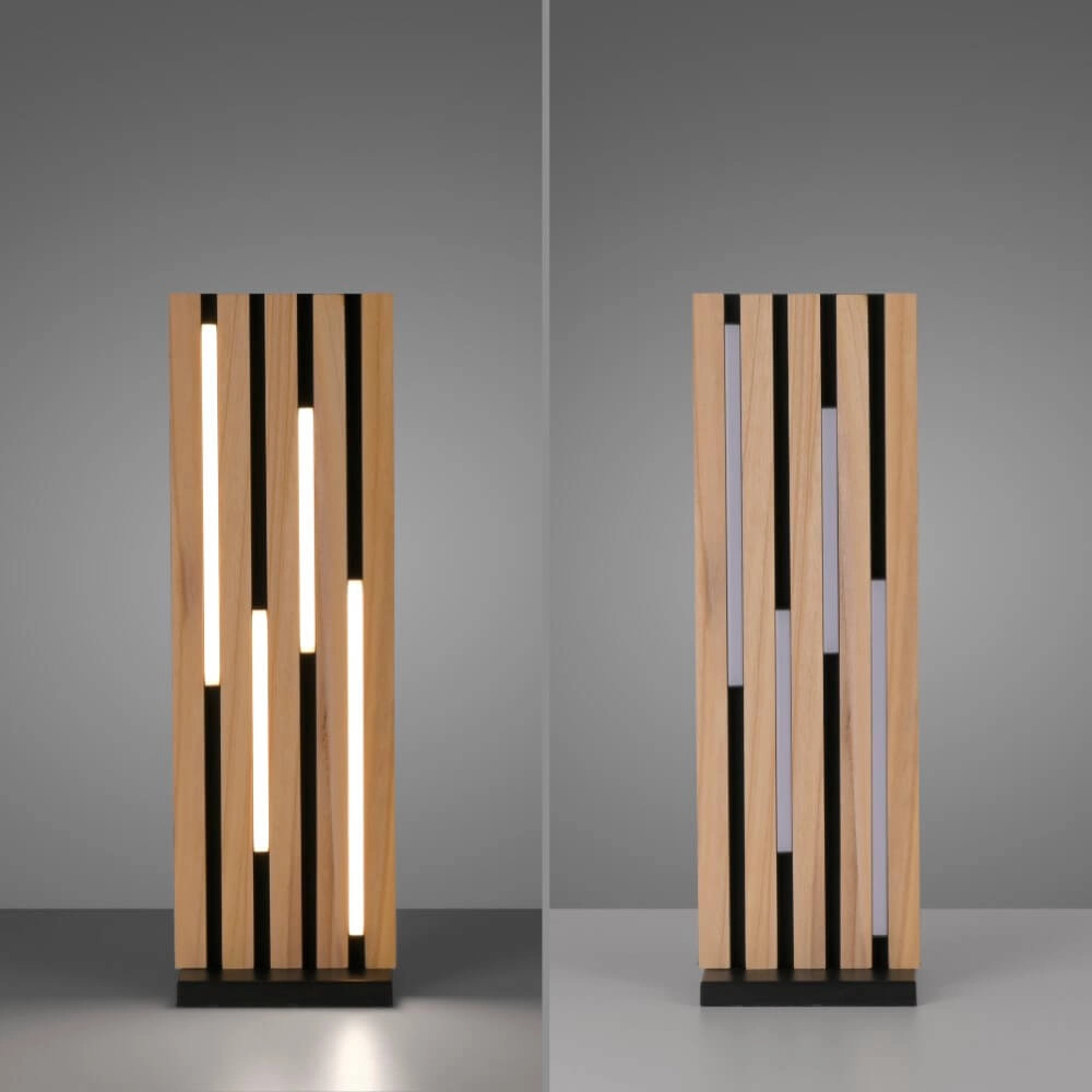 Design floor lamp Q-Akustik wood Paul Neuhaus 4012248385401