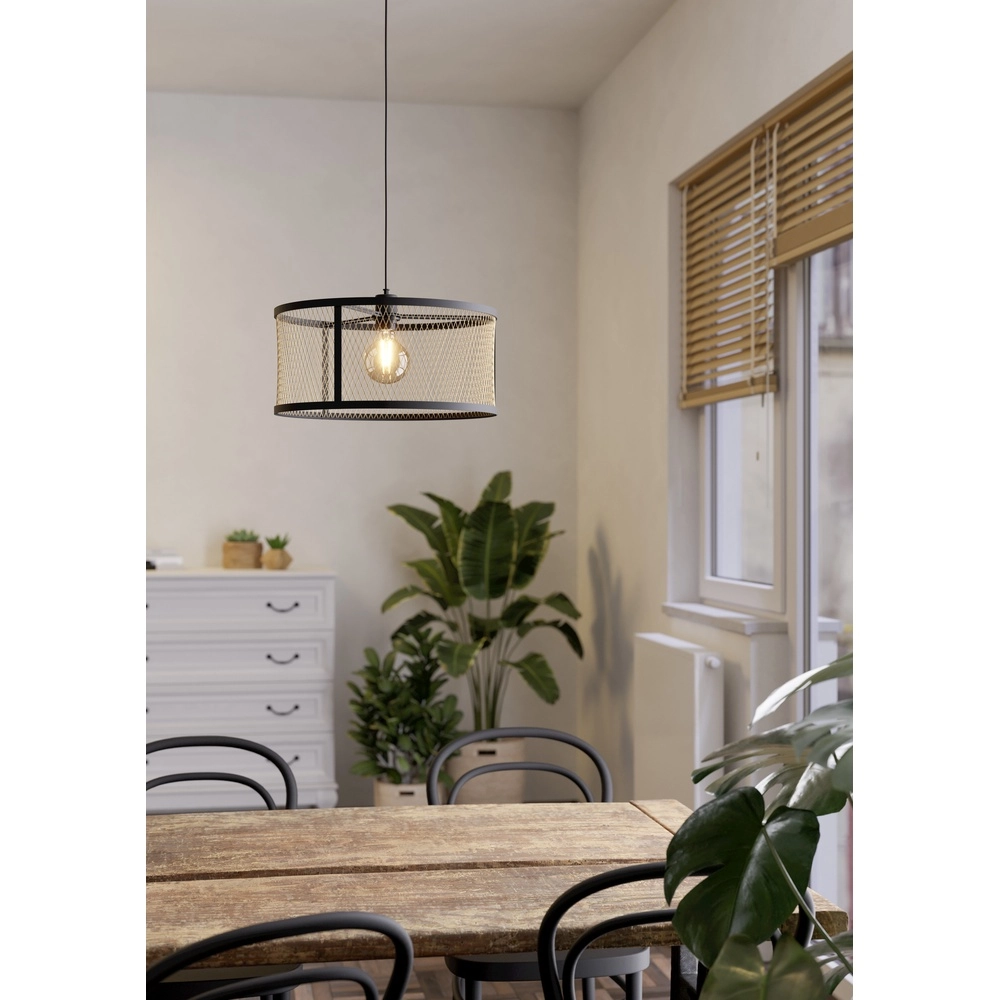 Dining room pendant lamp Dellow Ø 45cm - black with gold Eglo 9002759436049