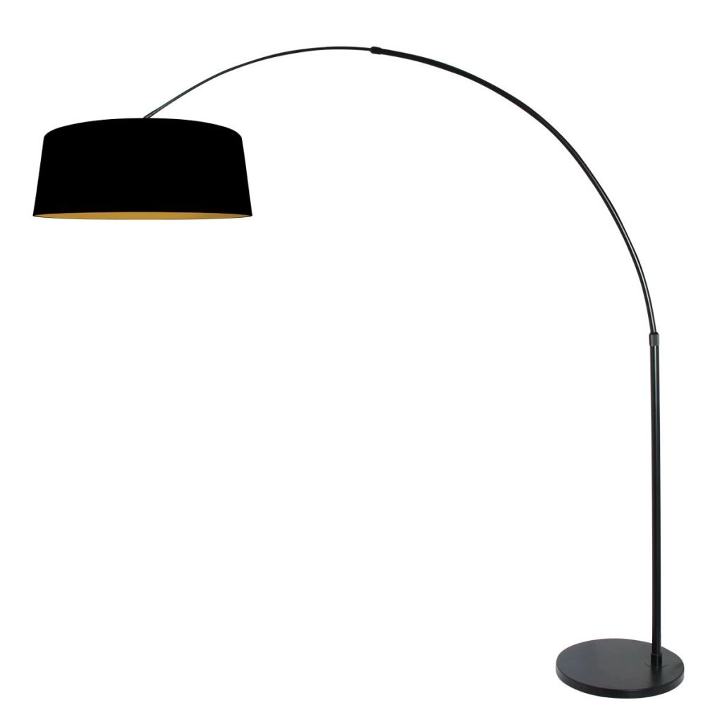 Black arc lamp Luma Dark with black shade Ø60cm Steinhauer 8712746188011