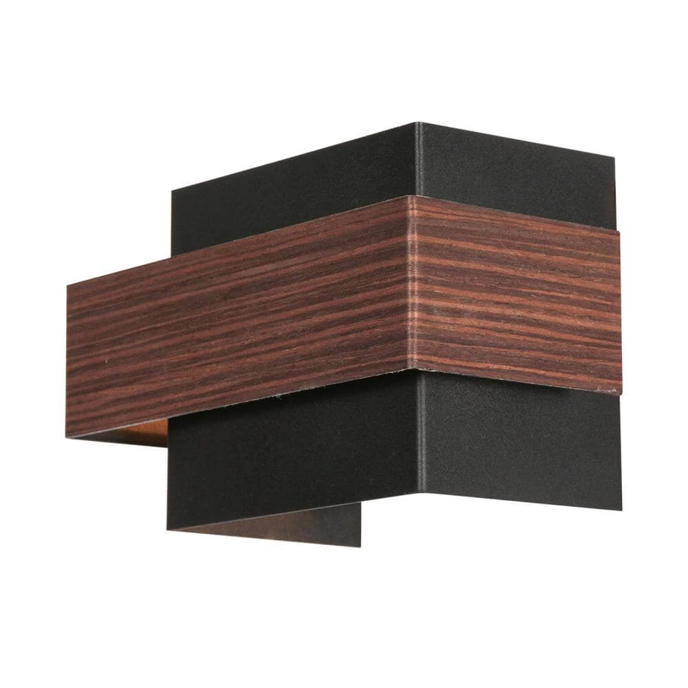 Wall lamp Muro black with wood M Steinhauer 8712746177756