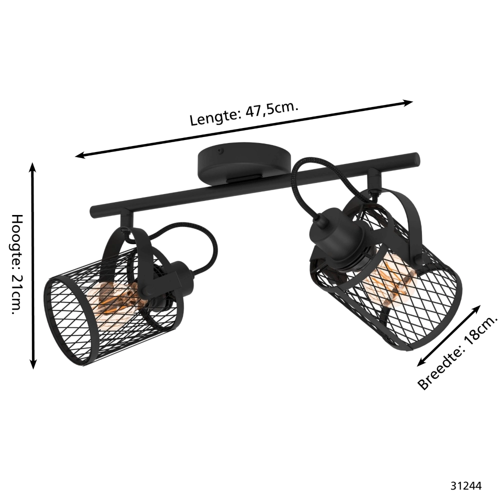 Ceiling lamp Dellow 1 black 2-lightest Eglo 9002759312442