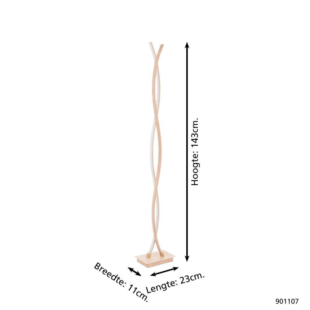 Wood look led floor lamp Lasana 4 143cm Eglo 9008606310333