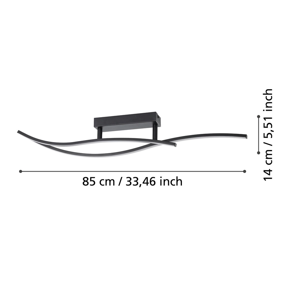 Chic led ceiling lamp Grisolia 84cm - black Eglo 9008606316151