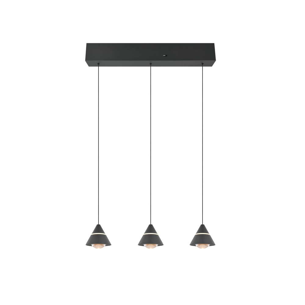 Design pendant lamp Romeo 3-light black Trio 4017807667769
