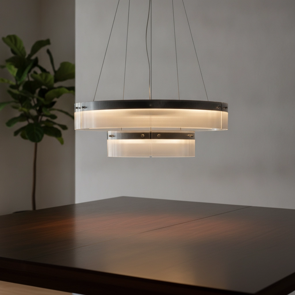 Design pendant lamp Pauline double black with glass Ø 70cm