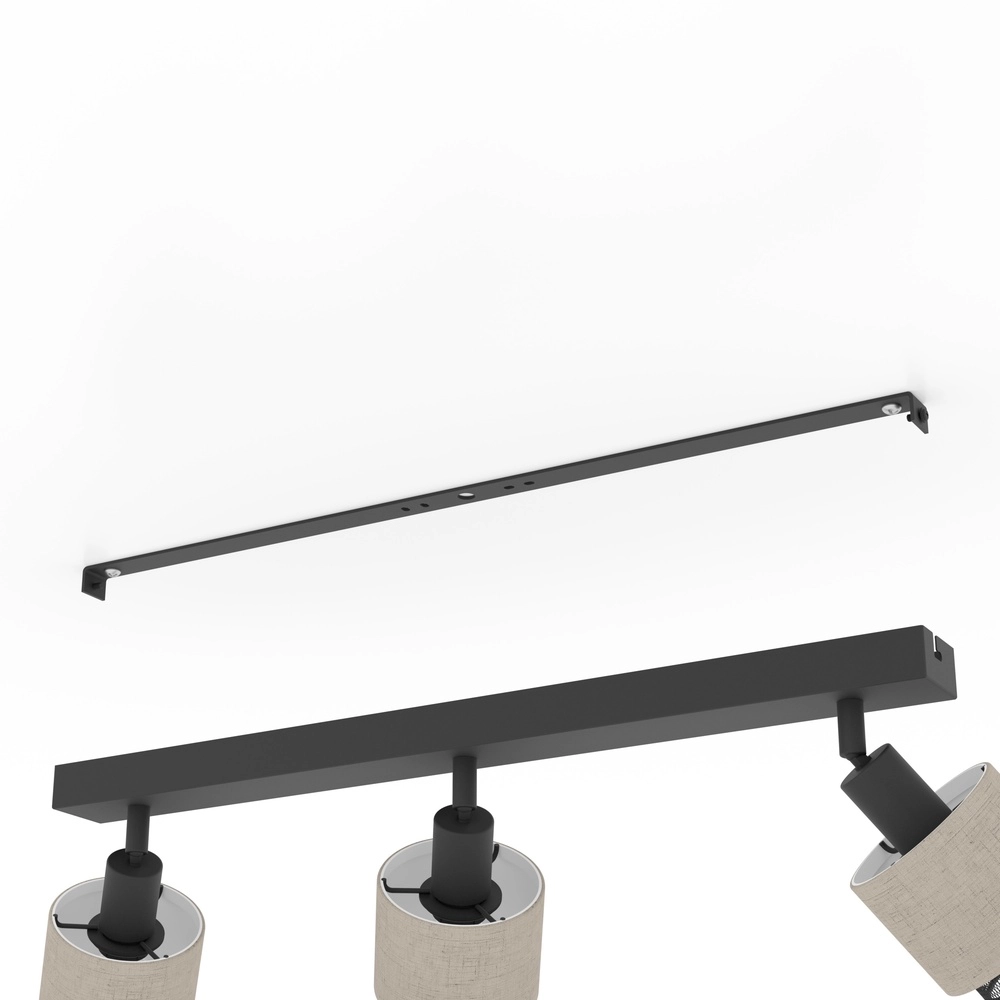 Japandi ceiling lamp Rosley 3L - black with cream Eglo 9002759436582