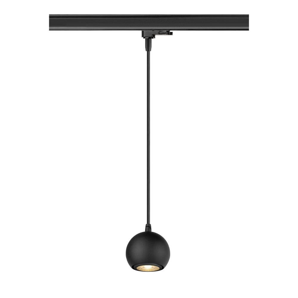 Pendant light for rail Light Eye 90 black 3-phase Ø 9cm