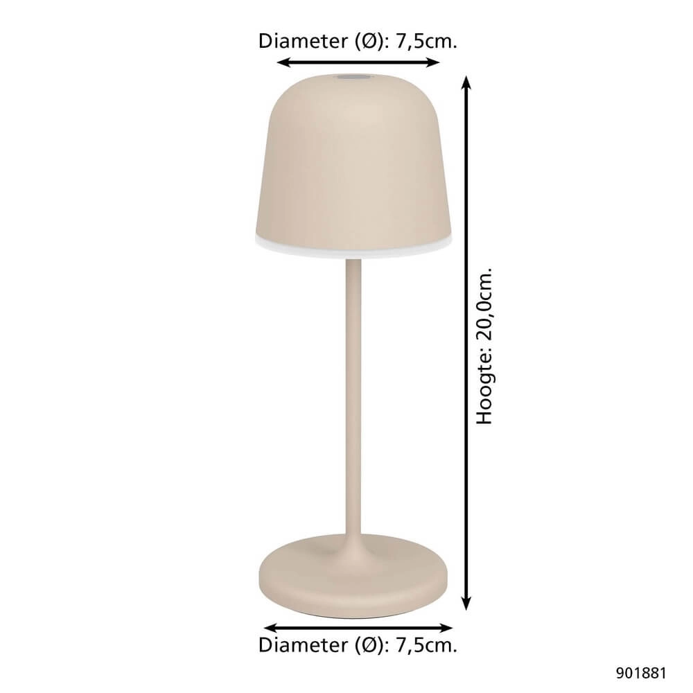 Table lamp Mannera rechargeable sand brown Eglo 9008606355549