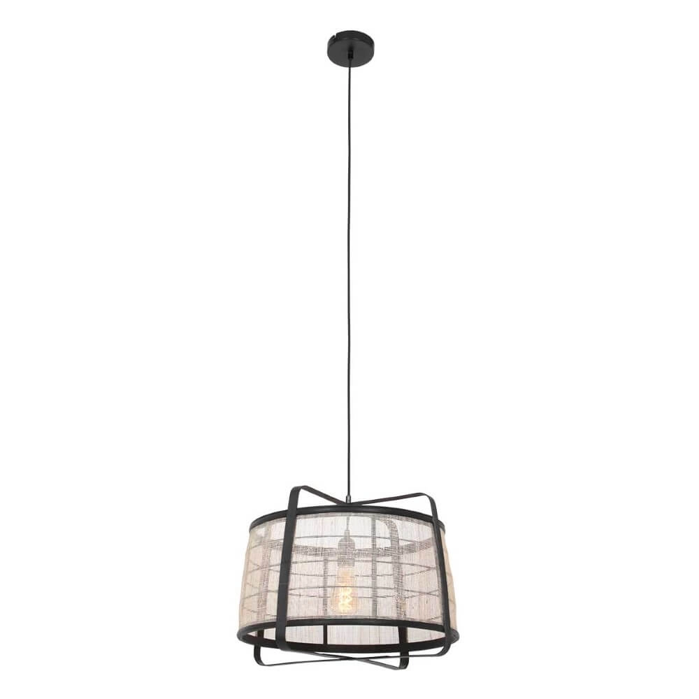 Black wooden pendant lamp Capors Ø 48cm Steinhauer 8712746166637