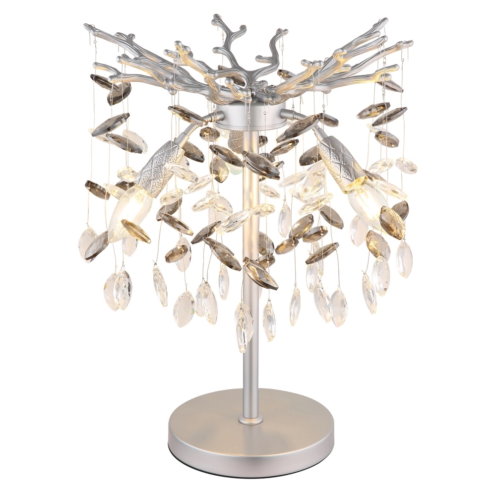Table lamp Queena silver grey Ø 36cm