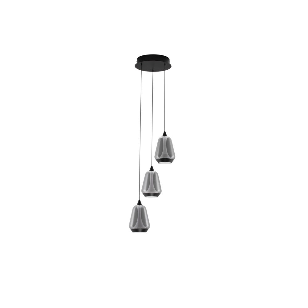 Design pendant lamp Alish 3-light smoke glass Lyora 5212017477705