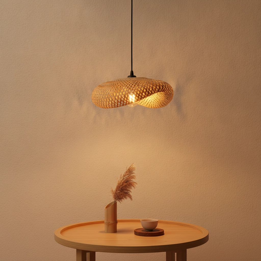 Bamboo pendant lamp Adaline 42cm