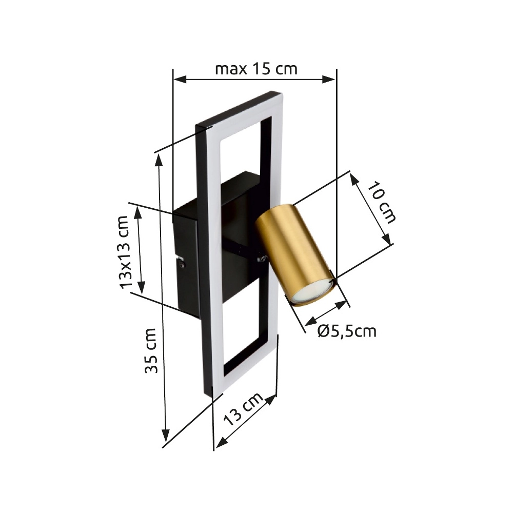 Design wall lamp Marrie black with gold Globo 9007371432172