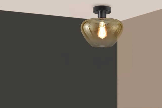 Ceiling lamp Genua black with gold glass Ø 29cm Masterlight 8718121357218