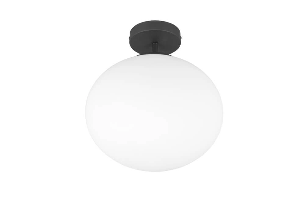 Ceiling lamp Fomento Ø 30cm - black with white glass Trio 4017807616187