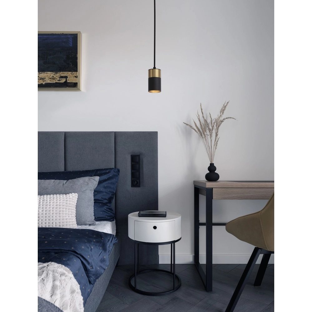 Pendant lamp Pongo S single 9.5cm gold with black Lyora 5212017430335