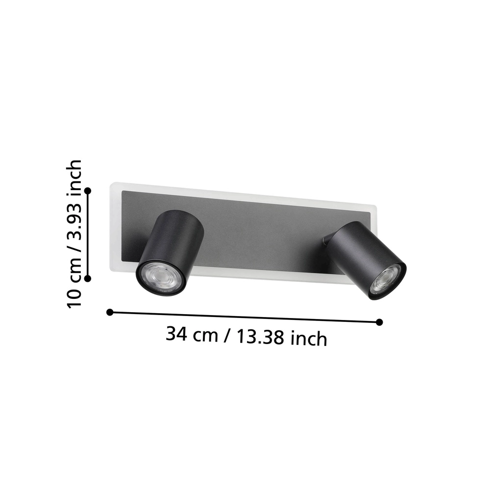 Led ceiling spot Rimbocchi 1 2L - black - orientable Eglo 9008606316557