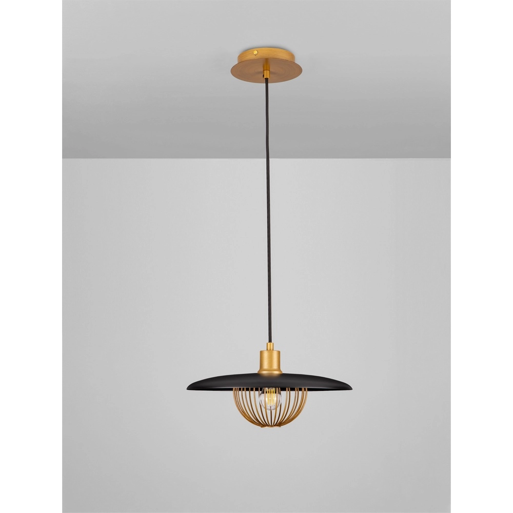 Pendant lamp Fox black with gold Lyora 5212017433534