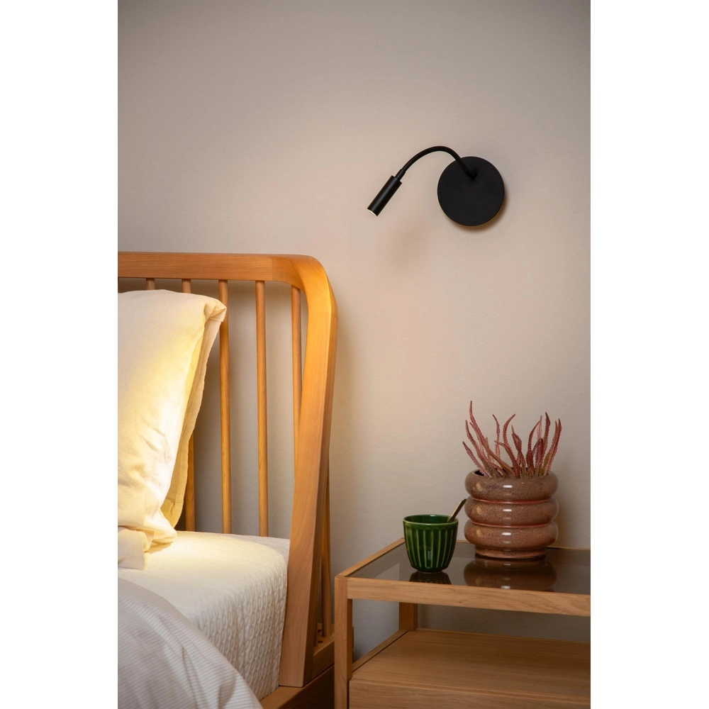 Rechargeable wall lamp Jolijn bedside lamp black Lucide 5411212771384