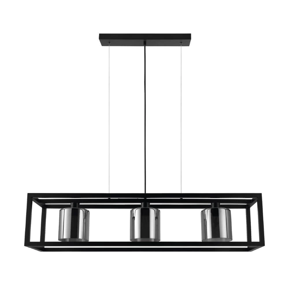 Dining room hanging lamp Brisling with smoke glass