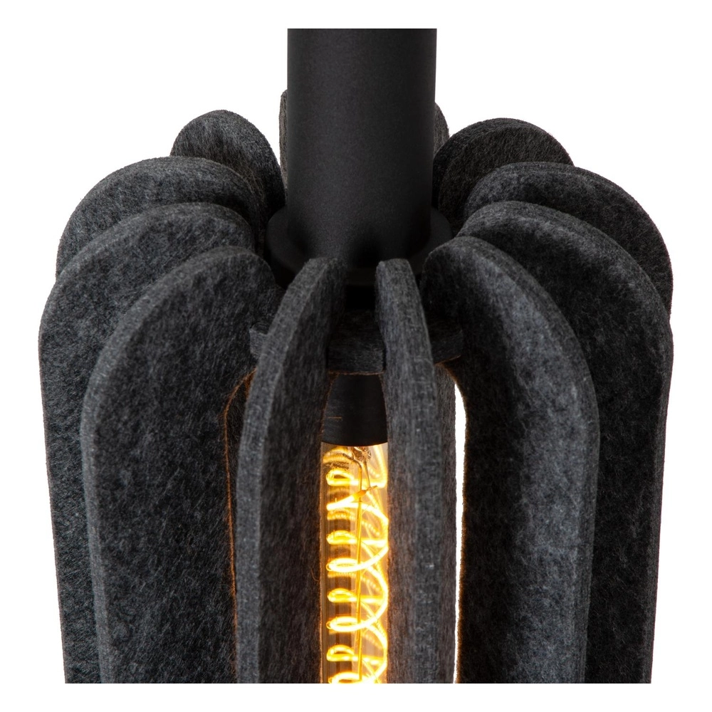 Sleek pendant lamp Rafal black with gray Lucide 5411212452764
