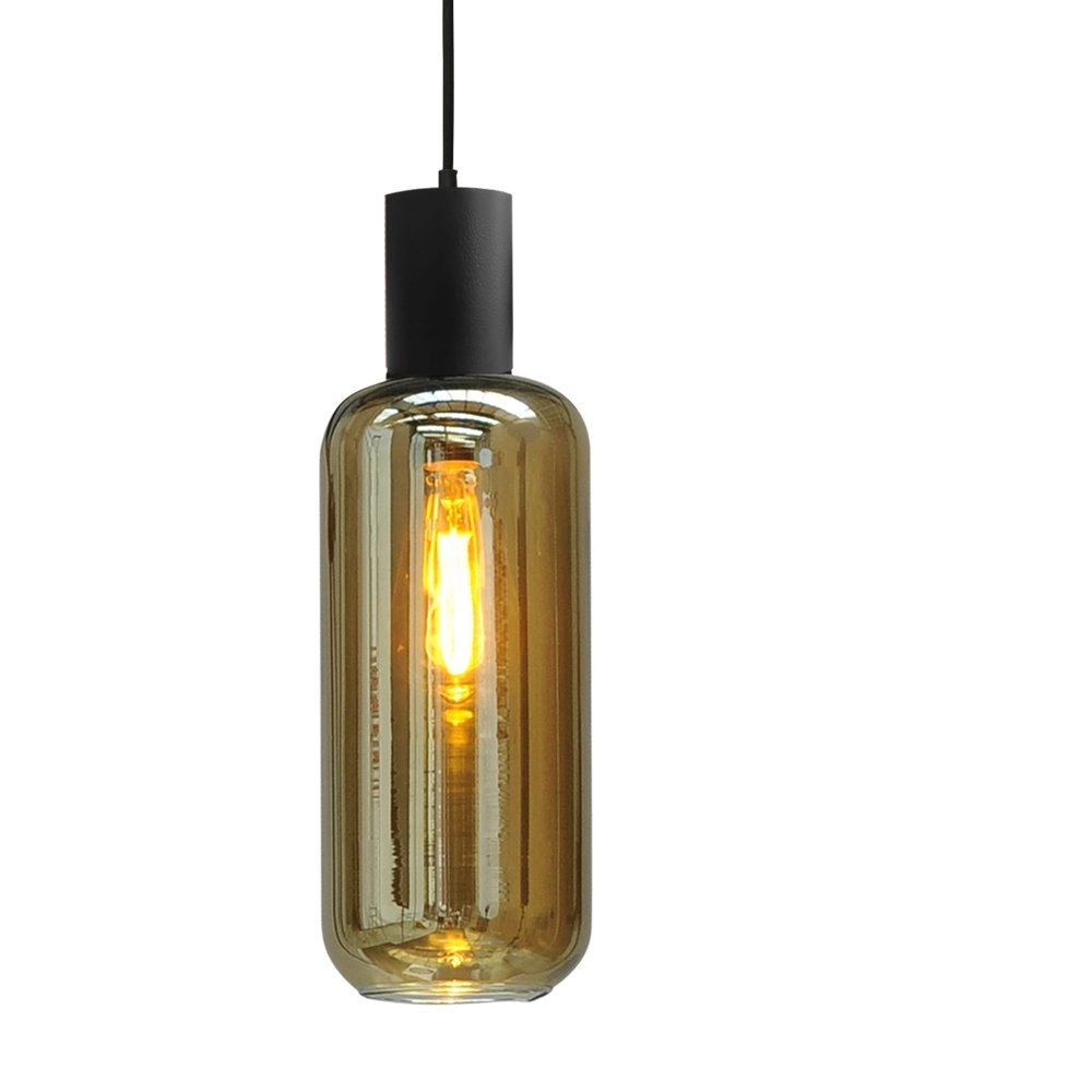 Black dining room hanging lamp Bounty 5-light cylindrical glass Masterlight 8718121248486