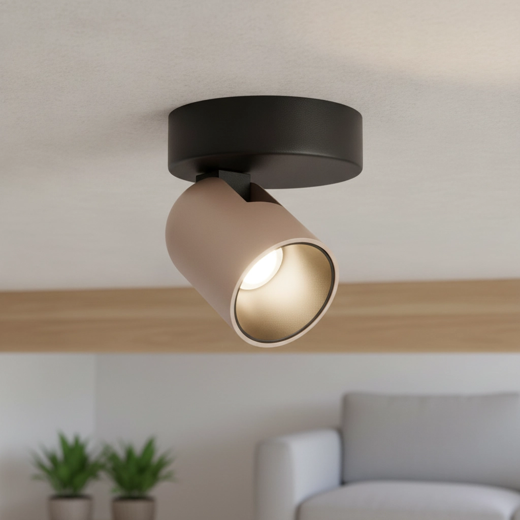 Ceiling spotlight Sirmos black with mocha brown
