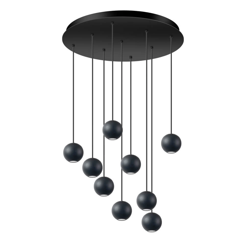 Design pendant lamp Grace 9-light black ETH 8720195309116