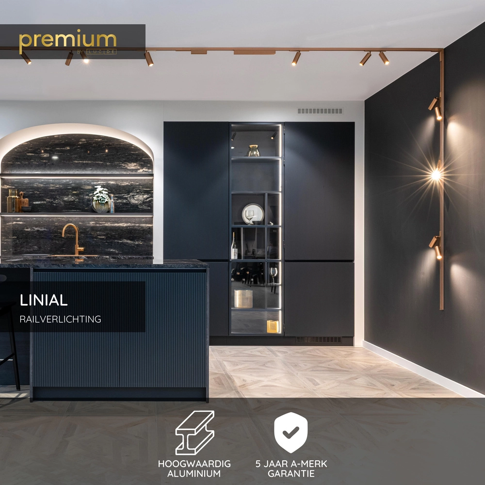 2 meter rail 1-fase Linial champagne Premium by Lucide 5411212552594