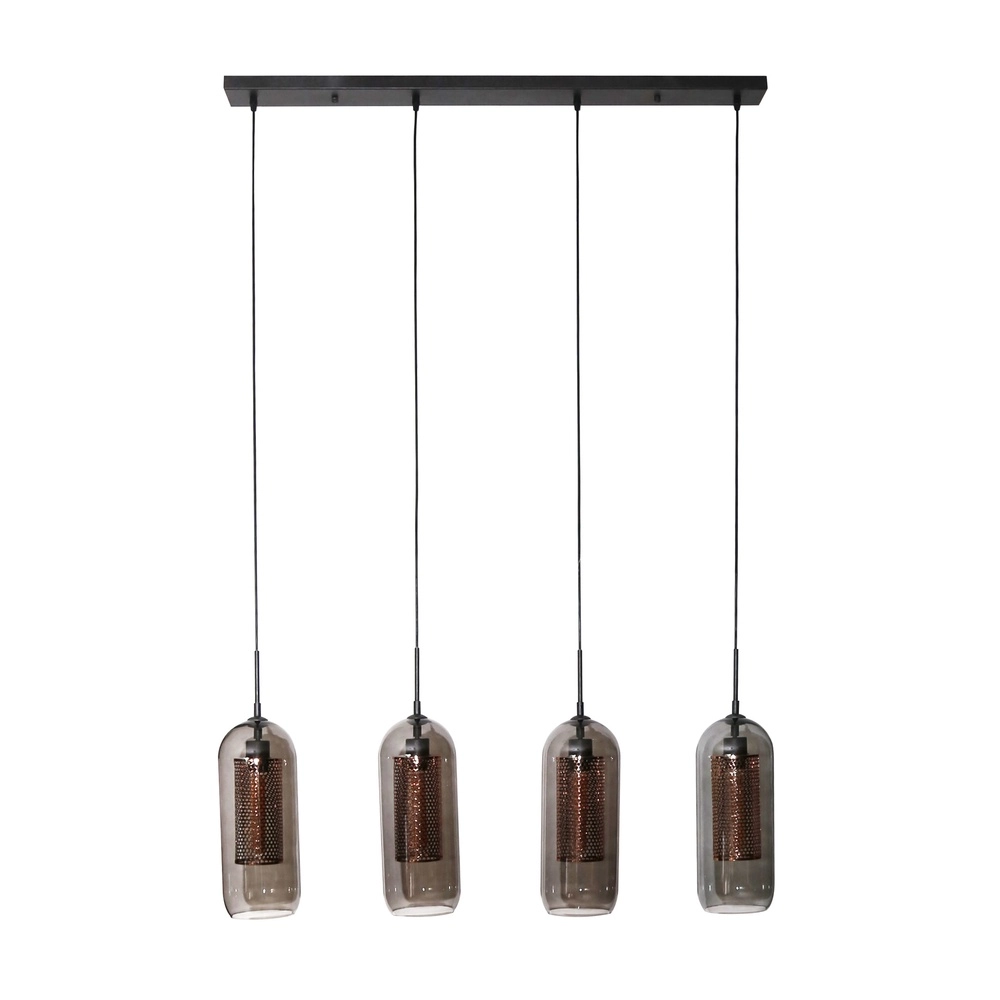 4L pendant light Smoke E27 - black with copper Lyora 8716803512139