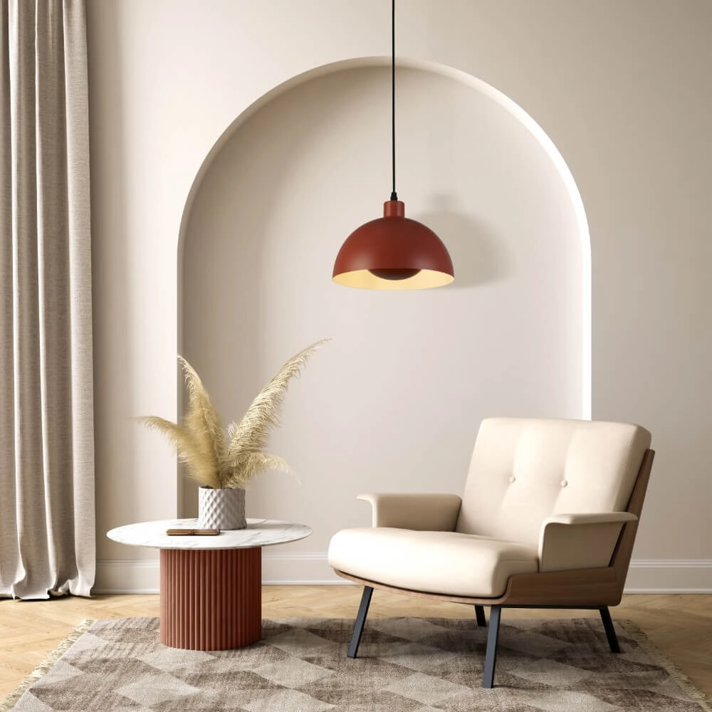 Orange pendant lamp Mars Shade 20cm high Searchlight 5053423274287