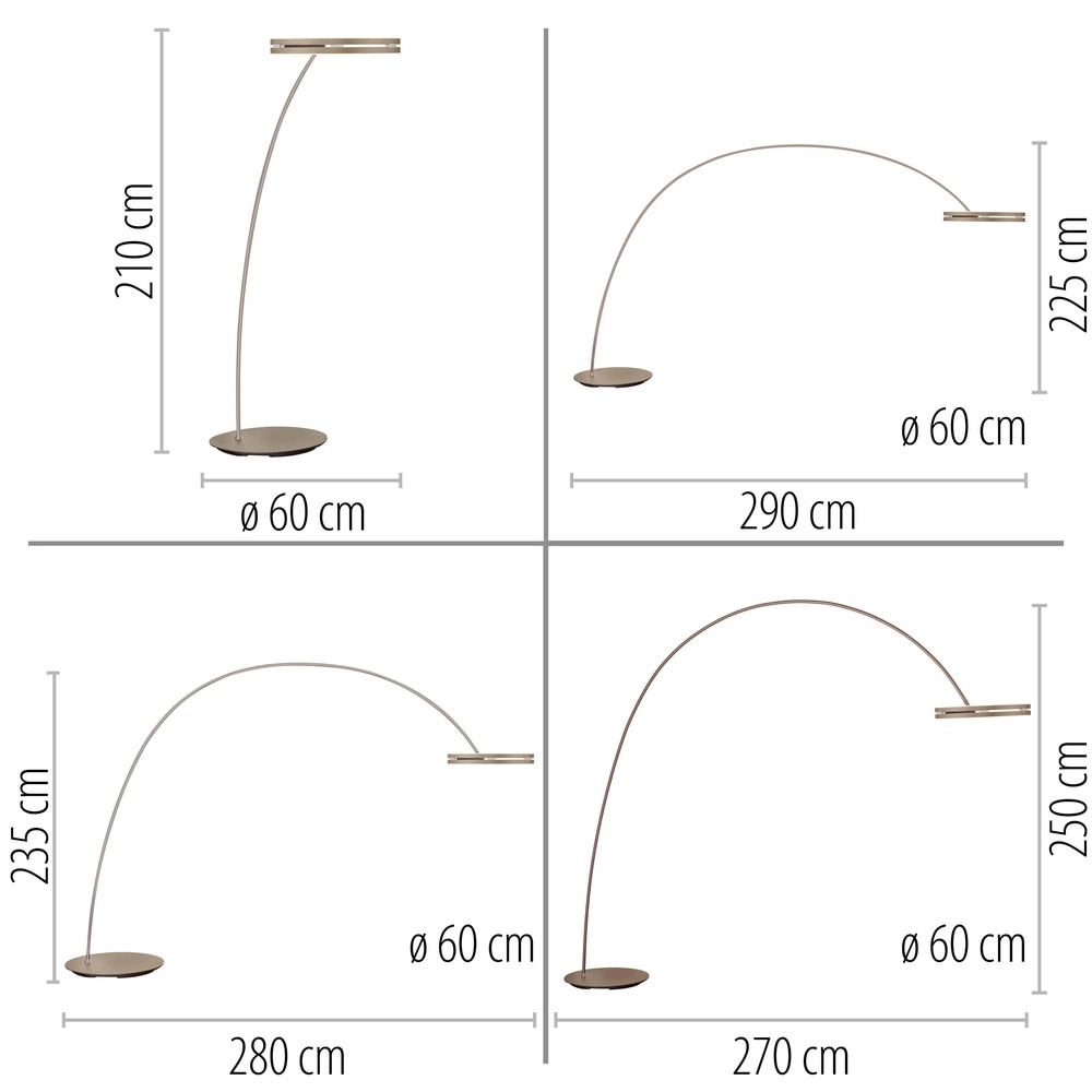 Sleek arc lamp Pure Loop-Bow Adjustable - Bronce Paul Neuhaus 4012248397169